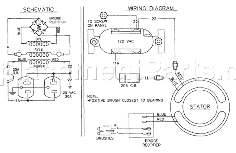 Page B Diagram and Parts List for 9456-0 S2400 Briggs and Stratton Generator